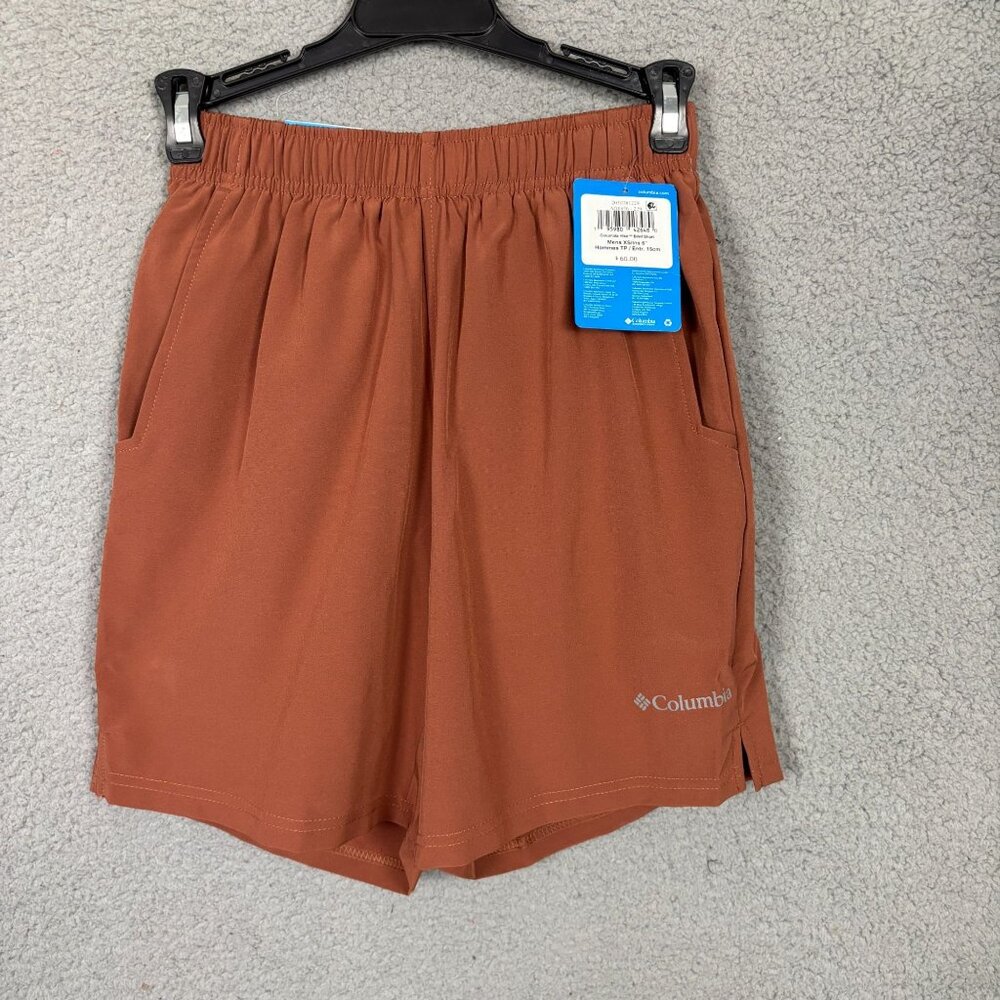 Columbia Mens Hike Brief Shorts Omni Wick Drawstring Closure Brown Size XS NWT's